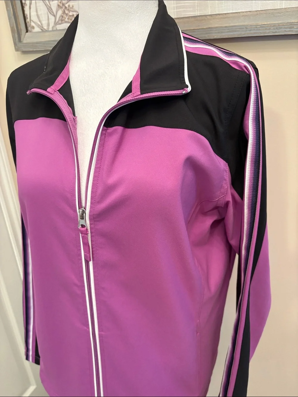made for life Pink and Black Zip-Front Jacket Medium - Picture 2 of 12